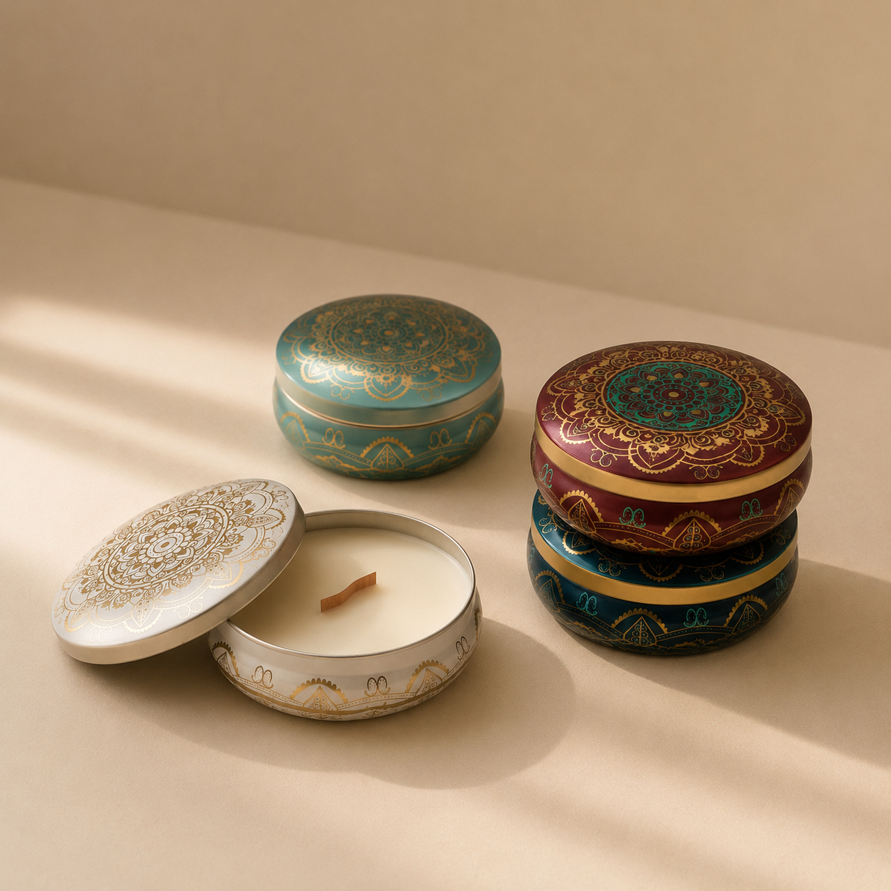 velas Cores da Turquia em latas decorativas coloridas com aromas variados da EUFLORIA